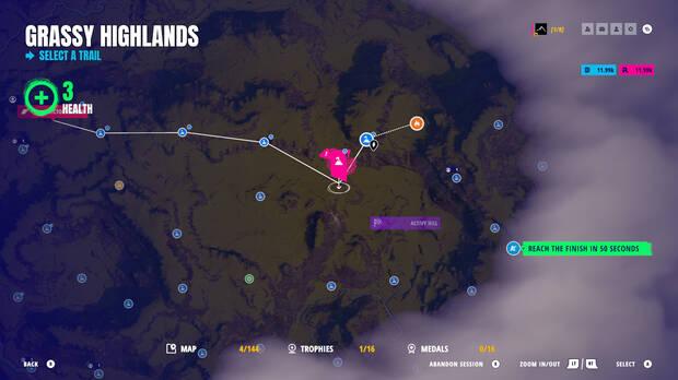 Como podis ver, tenemos que ir movindonos de punto a punto para avanzar, y encontraremos algunos niveles especiales que nos complicarn o facilitarn las cosas de camino a la siguiente zona segura.