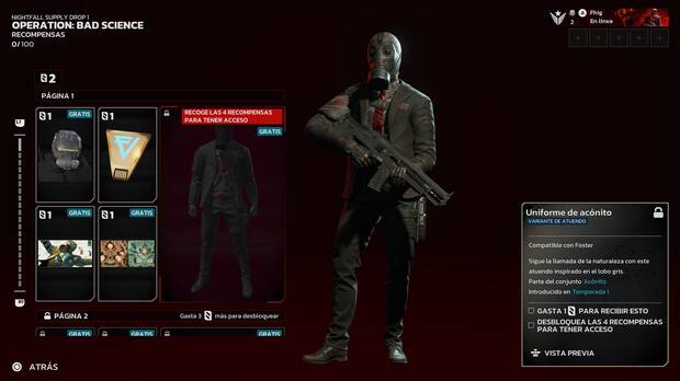 Por supuesto, existe una tienda con moneda premium e incluso un sistema idntico a los Warbonds de Helldivers 2 para conseguir objetos cosmticos.