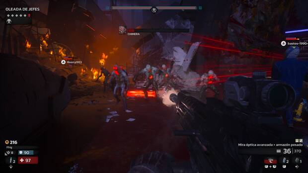 Durante las partidas obtenemos materiales que nos permiten crear modificadores entre una sesin de juego y otra para personalizar las armas a las que podemos acceder.