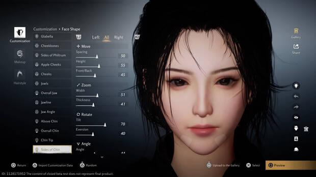 El sistema de personalizacin de personaje es muy potente, con cantidad de caractersticas a configurar.