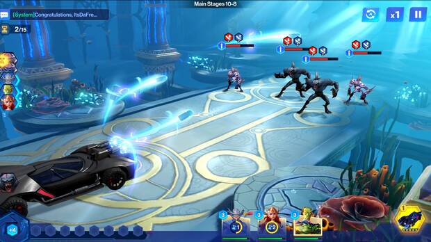 En el juego podemos tener refuerzos de lo ms sorprendentes, como invocar el uso del batmvil.