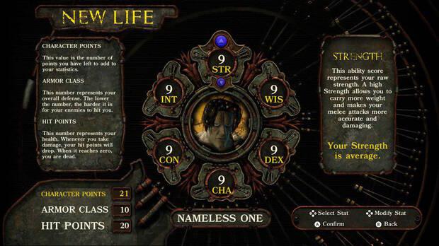La interfaz de 'Planescape: Torment' cambiaba considerablemente.