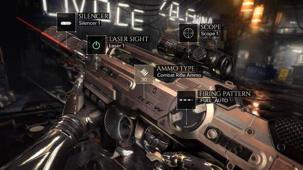 Las armas vuelven a ser completamente personalizables, aunque nuestro inventario es limitado.