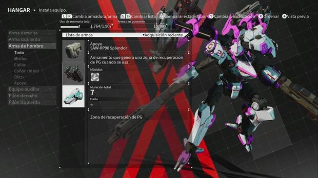 Podemos cambiar las armaduras y el equipo de nuestro robot con múltiples opciones.