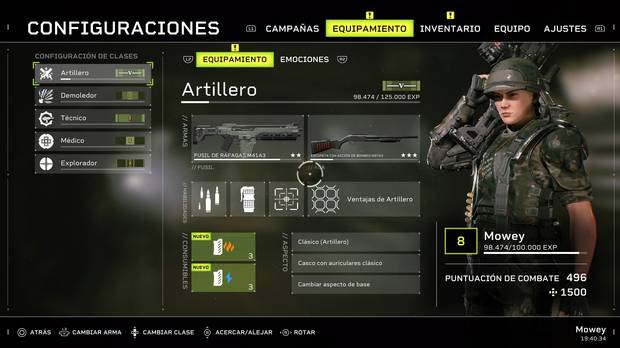 Poco a poco iremos progresando como marines, y se nos permitirá mejorar o personalizar armas, escoger mejores ventajas o aumentar nuestra puntuación de combate.