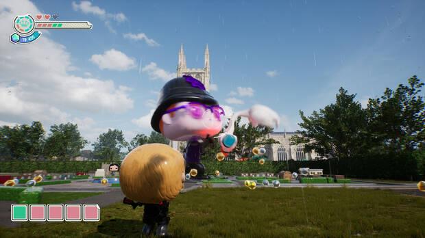 La cadena de misiones de los mundos acaba con una batalla de 'kaiju', jefes simples en lo jugable pero vistosos.