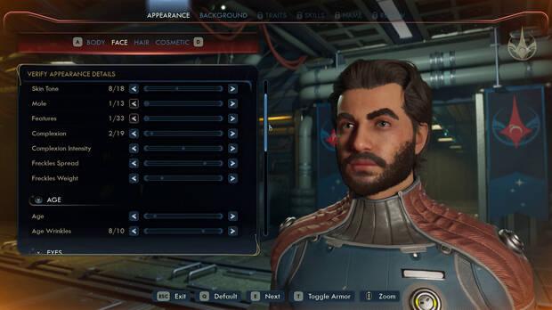 El editor de personajes tiene mogolln de opciones estticas.