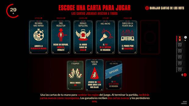 Las cartas permiten modificar las reglas del juego, en ocasiones con cosas tan absurdas como lanzar balas de fogueo.