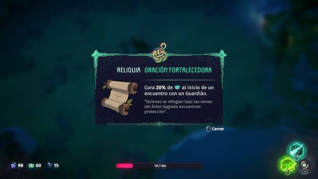 Las Reliquias proporcionan ventajas pasivas que pueden salvar una expedición, especialmente cuando nos toca enfrentarnos a un Guardián con la barra de salud temblando.