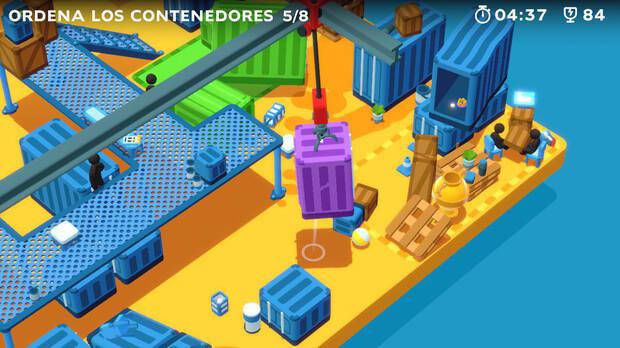 Los niveles que incluyen grúas y montacargas son muy divertidos, aunque podemos enfadarnos porque algunos objetos no se comportan como queremos.