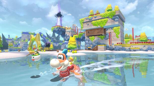 La nueva localización que dará cobijo a 'Bowser's Fury' se llamará Mar de los Zarpazos, un mundo formado por varias islas a las que podremos ir a parar gracias a Plessie.