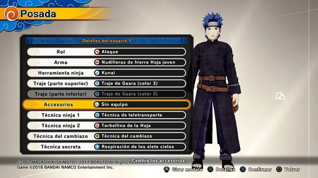 Puedes editar cada perfil en técnicas, armas y aspecto.