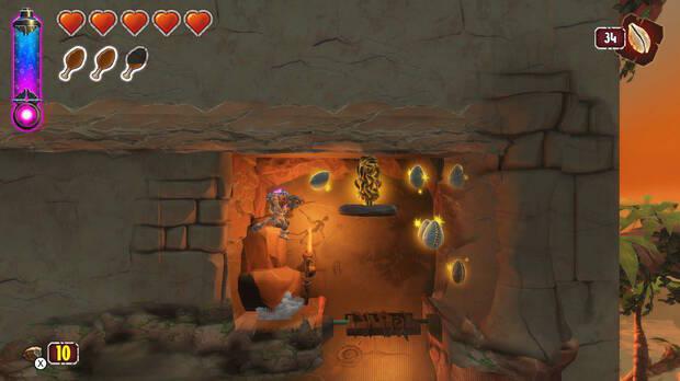 Los escenarios esconden diversos secretos, como estos coleccionables que veis aqu en forma de escultura.