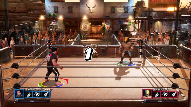 La estética del título acompaña a su aire arcade, con luchadores representados como figuras de juguete coleccionables.