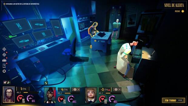 Cada escena se presenta como una 'escape room': los tres personajes investigan, cada uno con sus habilidades, cmo encontrar lo necesario para pasar al siguiente nivel.