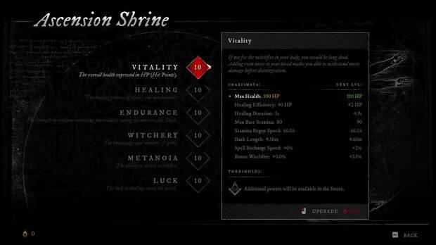 Puedes subir de nivel con el 'witchfire', como si se tratasen de las almas en un 'Dark Souls'. Hazte más fuerte y afronta la siguiente partida con más seguridad.