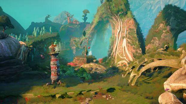 Debemos descubrir las cosas interactivas del entorno: el pjaro puede tirar este fruto para que lo coma una especie de gusano.