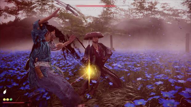 Un aviso amarillo en los combates indica que un golpe te va a desarmar, as que esquvalo a toda costa.