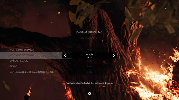 La dificultad se puede personalizar con bastante detalle, algo que hace que la aventura se adapte a tu estilo de juego.