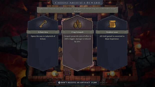 A medida que progresamos vamos obteniendo artefactos entre los que escoger, dependiendo de nuestras preferencias.