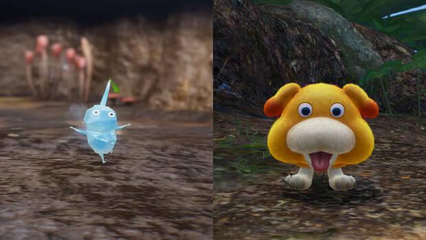 Primer vistazo al Pikmin gélido y a Ochin, un perro bípedo.