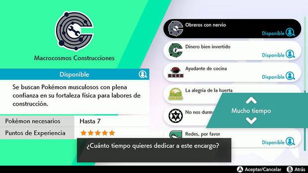 Cada encargo tiene sus propios requisitos y recompensas.