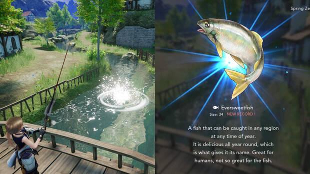La pesca será una de las actividades en 'Harvestella' para obtener recursos.