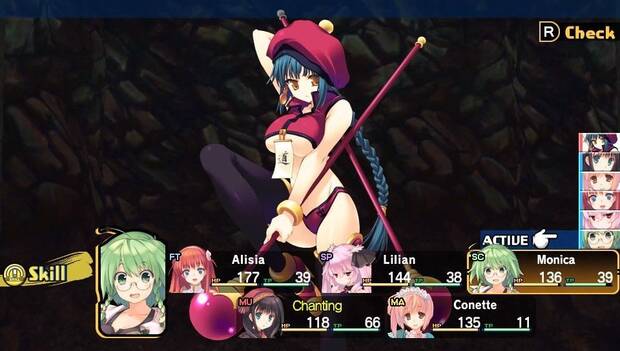La pantalla de lucha está poco animada, aunque es algo habitual en este tipo de RPG.