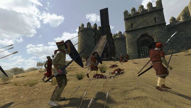 Los asedios en ‘Mount & Blade: Warband’ son muy entretenidos, a la par que difíciles. Máquinas de asedio, almenaras llenas de arqueros…