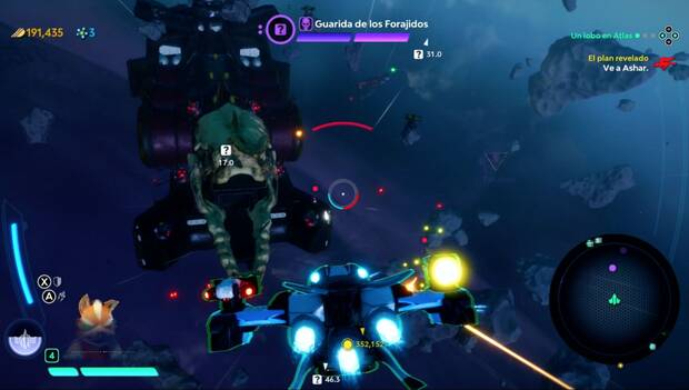 El combate espacial contra forajidos y piratas es una de las partes más divertidas y entretenidas del videojuego.