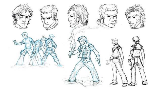 Primeros bocetos de Nathan Drake.