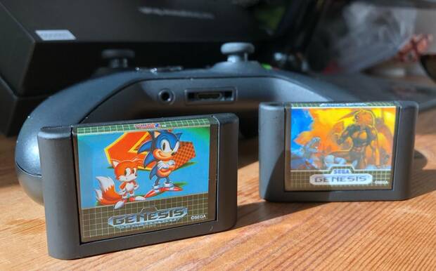 Estos cartuchos de adorno para Mega Drive Mini nos los regaló SEGA en el E3, y según nos dijeron no tienen pensado comercializarlos.