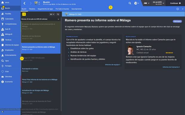 La llegada de la delegación de tareas y los informes, ayudó mucho en ediciones anteriores. ‘Football Manager 16’ incorpora más conversaciones con el cuerpo técnico y la directiva.