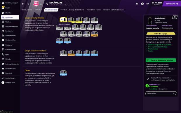 Cada club es un microcosmos. Las grandes estrellas tienen peso sobre los demás, hay grupos y las actitudes deben tener en cuenta.
