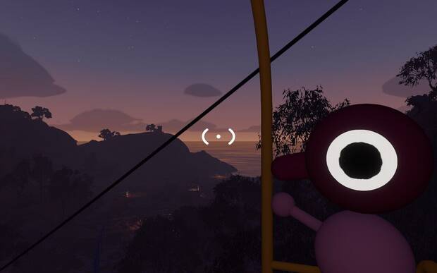 Paseo nocturno en funicular con otro jugador.