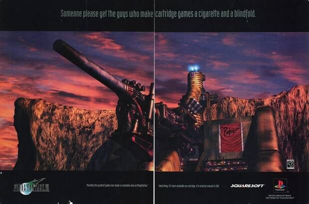 ‘Por favor, que alguien le traiga a los que hacen juegos en cartucho un cigarro y una venda para los ojos’, decía este anuncio del juego. ‘Y menos mal, que no sale en cartucho, si no costaría unos 1.200 dólares”, continuaba.