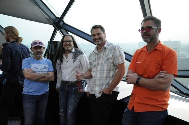 De izquierda a derecha, Enric Álvarez (Mercury Steam), John Romero (Romero Games), Dan Connors (Telltale) y Mike Acton (Insomniac Games) en Gamelab 2016.