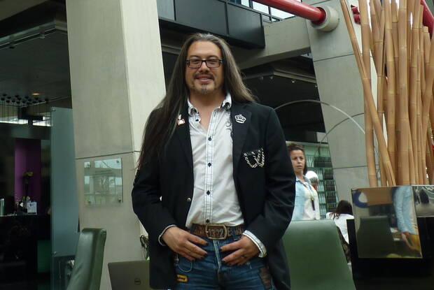 John Romero, en el <i>hall</i> del Herperia Tower de Barcelona.