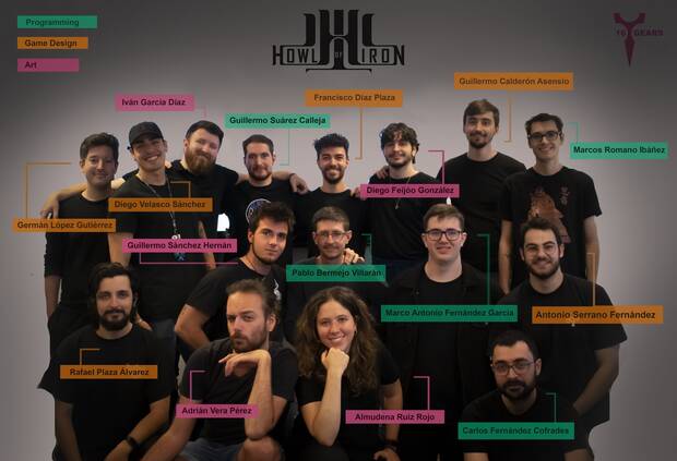 Los integrantes de 16 Gears, el equipo que trabaja en 'Howl of Iron'. Hay 5 programadores, 6 dise