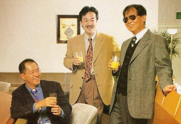 El 'Dream Team' que dio origen a esta maravilla. De izquierda a derecha: Akira Toriyama, Hironobu Sakaguchi y Yuji Horii.