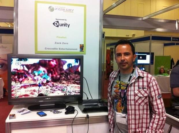 Moreno en la feria Develop de Brighton con 'Zack Zero' (2012).