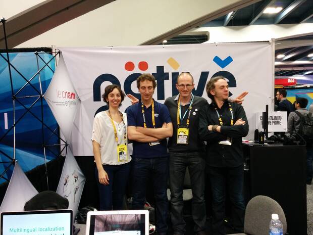 'En la GDC de San Francisco con mis socios de Native Prime Nicola, Vincent y Friedrich', dice D