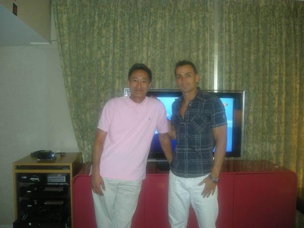 Manuel con Kaz Hirai, por entonces presidente de Sony Computer Entertaiment, en el E3.