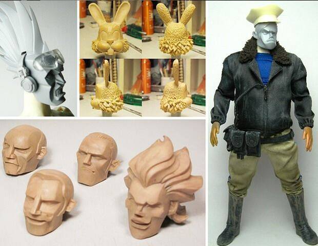 Las figuras de acción creadas para diseñar a los personajes.