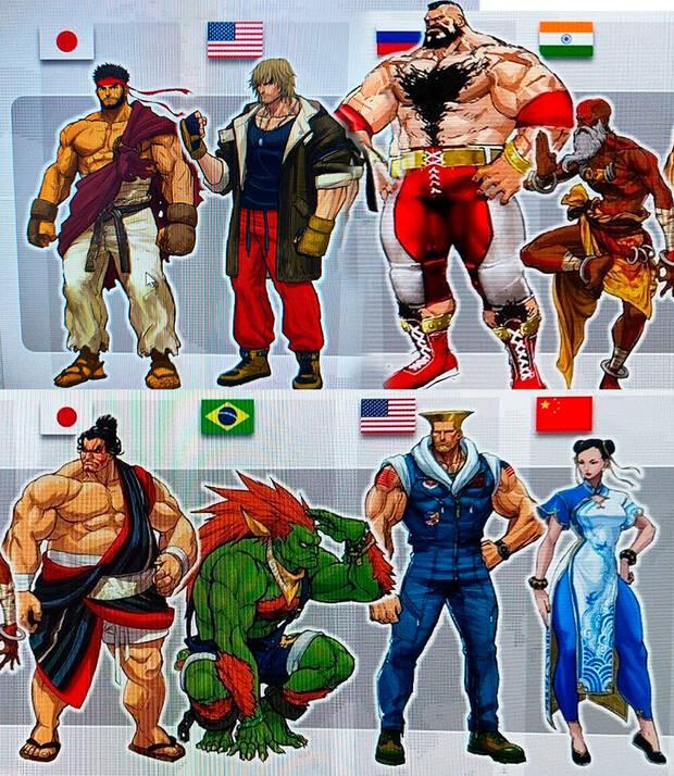 Ryu, Ken, Zangief, Dhalsim, Honda, Blanka, Guile y Chun-Li.