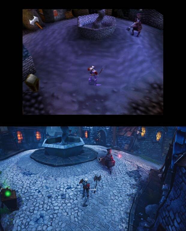 El antes y el después del nivel El pueblo durmiente.