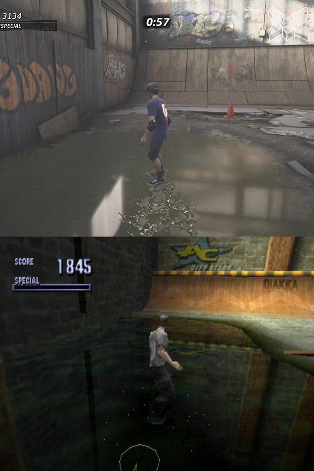 Así han evolucionado los gráficos del agua en Tony Hawk's Pro Skater 1+2.