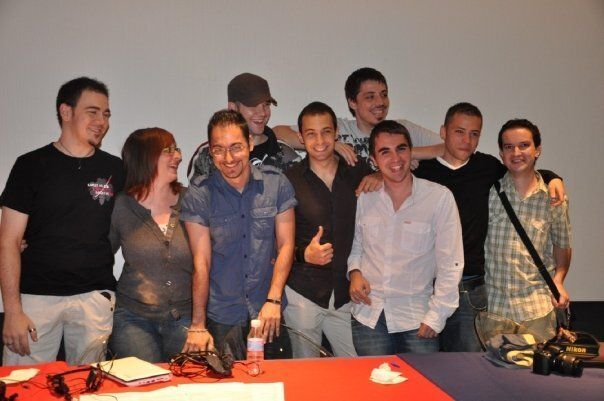 Imagen del primer Meripodcast presencial, en 2009.
