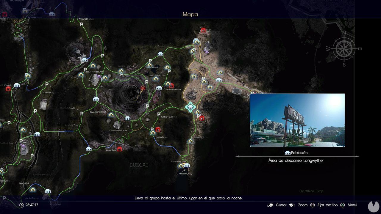 El secreto del mapa incompleto y mapas enigmáticos de Final Fantasy XV
