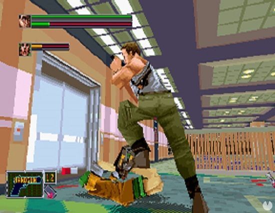 El uso del entorno 3D permitió a Uchida y su equipo jugar con diferentes ángulos de cámara. Aquí tenéis a John esposando a un terrorista.